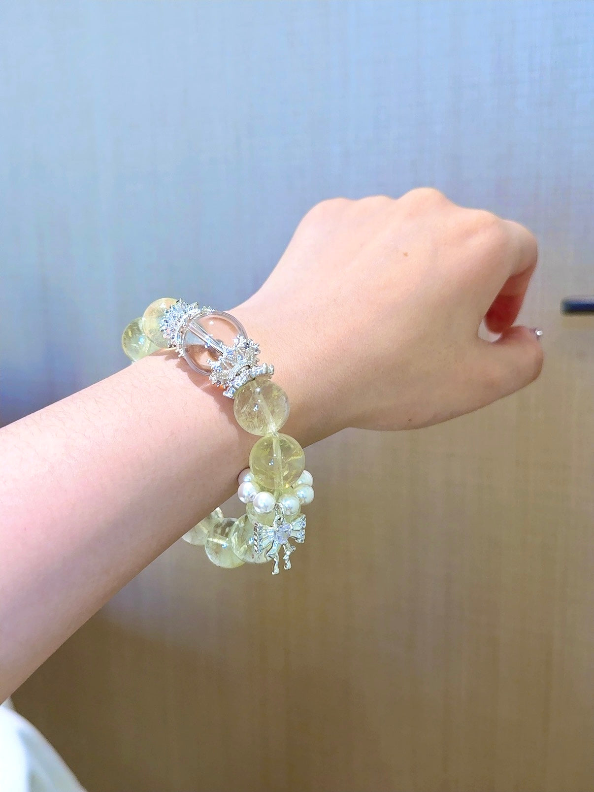 ▫️▪️ Citrine white crystal bracelet